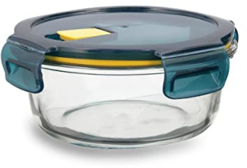 Quid Astral Recipiente Redondo Hermético Vidrio 16x16x7cm - 62cl Otros Vidrios Apto Microondas Apto Congelador Reciclable