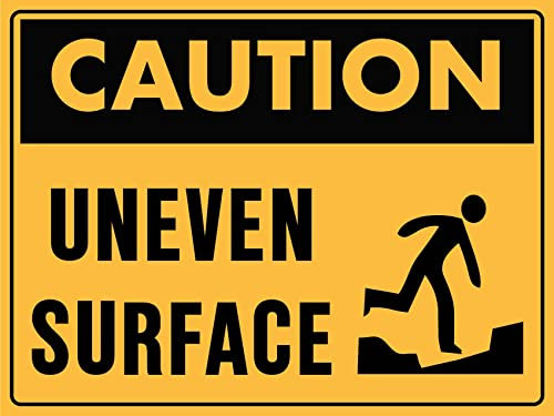 Señal De Advertencia, Precaución Superficie Irregular Cartel De Advertencia Resistente Metal Cartel Puerta Impermeable Cartel De Chapa Placa Metal Para Garaje Exteriores,20X30Cm