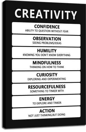 Kreativität, motivierende Wandkunst, inspirierendes Leben, inspirierendes Poster, Leinwanddruck, Kunstwerk für Büro, Wohnzimmer, moderne Wohnkultur, fertig zum Aufhängen, 30.5 cm Bx45.7 cm H)