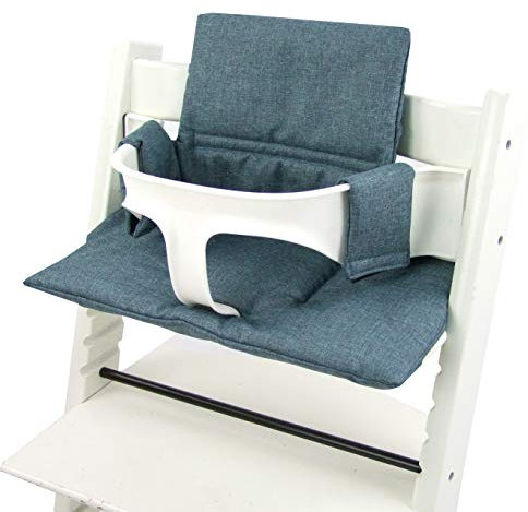 Sitzkissen Ersatzbezug Bezug Kissen-Set Sitzverkleinerer kompatibel mit Stokke Tripp Trapp für Hochstuhl-Kinderstuhl Mod. 2 (org.olive)