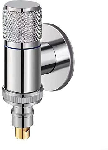 Grifo de montaje en pared, grifo de acero inoxidable para lavadora, grifo de válvula de ángulo de apertura rápida para lavadora, color plateado G1/2