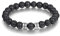 kaululu Personalisiert Armbander mit 2 Namen Herren Männer Perlenarmband Stein Armband mit Einstellbar Geschenk für Vatertag Valentinstag Weihnachten