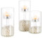Inweder Bougeoir en Verre Lot de 3 Supports pour Bougies Chauffe-plat Bougeoir Décoratif Photophore Verre pour Mariage Fête Centre de Table Décor d'intérieur Convient aux Bougies Chauffe-plat Standard