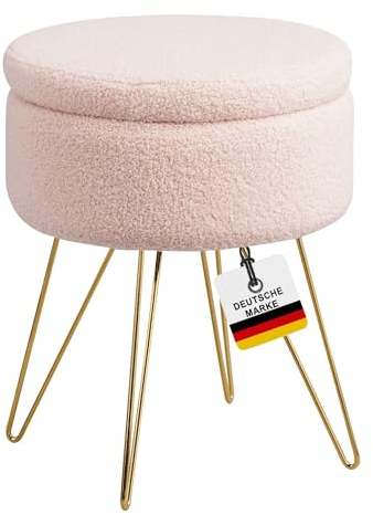 Albatros Hocker Cannes Mit Stauraum – Sitzhocker, Modernes Design, Edler Sherpa-Bezug – Sitztruhe Oder Sitzbank – Optimal Als Fußhocker Oder Hocker Schminktisch, Rosa
