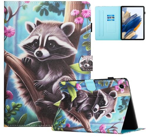 TEDTIKJT Funda para Tablet Lenovo Tab M10 FHD Plus (2nd Gen) 10.3 Pulgadas 2020 TB-X606F/ X606X Cuero PU Protectora Carcasa con Soporte Función Cover con Auto-Sueño/Estela, Mapache