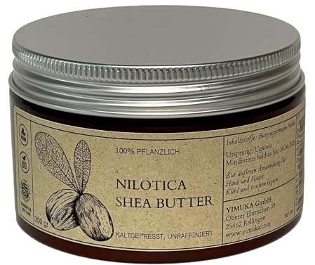 300g YIMUKA 100% Reine Nilotica Sheabutter: Perfekte Handcreme, Tattoo Creme & Lippenpflege, Sheabutter Bio für Kosmetik, Unraffiniert & Kaltgepresst, Vitamin E