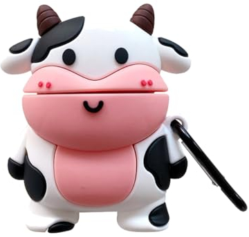 SGVAHY Hülle für AirPods Pro Case Cover Cute Airpod Case Cover mit Schlüsselanhänger Lustige Kuh Airpods Pro Wireless Charging Box Case Kawaii Cool Soft Silikon Mini Schutzhülle Airpod Pro Hülle für