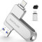 Chiavetta Usb 512gb per iPhone,Mfi Certified Lightning Memoria Esterna Pen Drive 512gb Penna Usb Chiavette Usb Pendrive 4 In 1 per iPhone,iPad,iOS,Macbook,Android,Pc（argento）