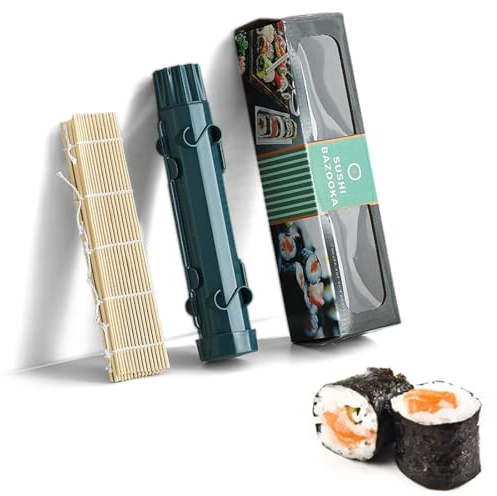 NHPY 2 Piezas para Hacer Sushi, Bazooka para Hacer Sushi, Kit de moldes para Sushi, para Hacer Sushi tu Mismo, Apto para Principiantes para Preparar por su Cuenta, Esterilla para enrollar (Azul)