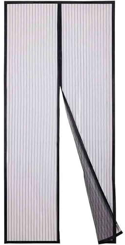 Vetrineinrete® Zanzariera magnetica nera per porte finestre tenda chiusura con calamita antizanzare insetti mosche universale varie misure (140x240 cm)