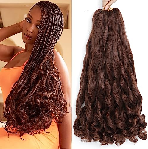 French Curl Hair Extensions for Braiding - Pre-Stretched Curly Braids (33#, 22 Inch, Pack of 8)