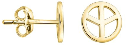 SOFIA MILANI - Damen Ohrringe 925 Silber - vergoldet/golden - Peace Ohrstecker - E2564
