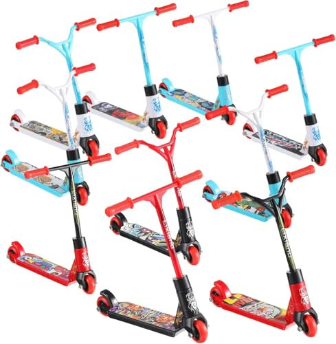 LUYANFX 2 Stück Finger Scooter, Mini Roller Spielzeug, Finger Scooter Spielzeug Set, 8.5 x 10.5 cm, Zufälliger Farbstil, Geschenke für Geburtstags, Halloween, Weihnachten (6 pcs)