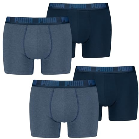 PUMA Herren Boxer Boxershorts Shorts Unterhosen Comfort Stretch 4er Pack, Wäschegröße:M, Artikel:-007 Denim