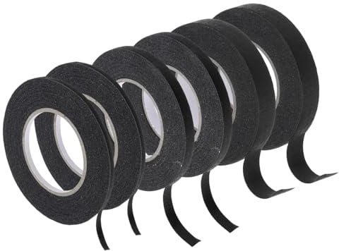 Rebower Ruban De Masquage Noir Ruban De Peintre Ruban De Papier [Pour Bricolage Decoration Murale Peinture Emballage Automobile Decoration]- 1/8,1/4,1/2 Pouce,21 Verges X6 /6 Rouleaux