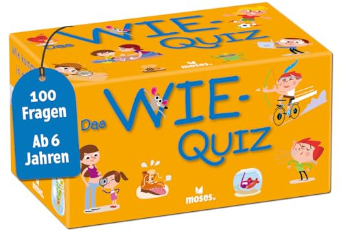 Moses. Das Wie-Quiz, Kinder Wissensquiz mit 100 spannenden Wie-Fragen, Kinderquiz rund um Allgemeinwissen, Ratespiel für neugierige Kids ab 6 Jahren, Yellow