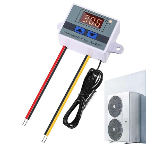 Digital Temperature Controller - Programmable Electronic Thermostat with Waterproof Probe | Home Brew Greenhouse Heater, 1500W Temperature Controller, Range From -50 to 110 Degree