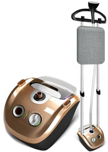 VERVELINK Stiro Verticale Vapore, Ferro da Stiro Professional, Design a Doppia Barra di Supporto, 2000W Riscaldamento Rapido Garment Steamer, Vapore Potente E Continuo, 2.3 L Serbatoio d'Acqua,Gold