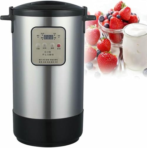 HOTAPEPU Máquina para Hacer Yogur de Acero Inoxidable, Máquina para Hacer Yogur Griego de Acero Inoxidable de 12 litros, Máquina para Hacer Yogur Digital con Control de Temperatura y Tiempo~/