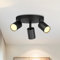 LVWIT GU10 Deckenstrahler LED 3 Flammig Rund LED Deckenleuchte Schwenkbar Schwarz Deckenlampe Spot Drehbar Modern Deckenspots 3 Strahler für Wohnzimmer Schlafzimmer Küche (Ohne Leuchenmittel)
