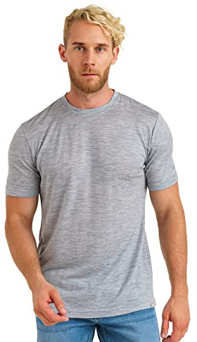 Merino.tech 100% T Shirt Merinos Homme - sous Vetement Merinos Lightweight | Tee Shirt Léger, Respirant, Anti-Odeur Naturel, Idéal pour la Randonnée, Ski, Voyage, Non-Irritant, vetement homme
