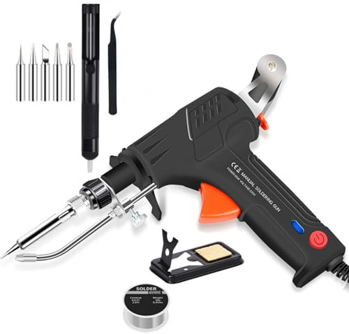 Internally Heated Industrial Laser Welding Tools, Multi-Function Soldering Iron Soldering Gun Set, Automatic Corded Soldador Laser Para Metales, Portátil individual, Negra (Calentamiento interno)