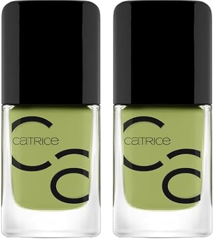 Catrice ICONAILS Gel Lacquer 176 Underneath The Olive Tree, Gel Nagellack in Olivgrün, langanhaltend, vegan, 10,5 ml (Packung mit 2)