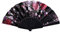 Dance Hand Hero Flower Style Wedding Lace Foldable Chinese Silk Mini Sauna (Black, One Size)
