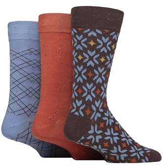 SockShop Mens Speckled Bamboo Socks - Many Colours and Patterns including Spots & Stripes In a Multipack of 3 Pairs Size 6-11
