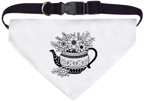 Large 'Teapot Flower Planter' Dog/Cat/Pet Bandana (PD00057880)