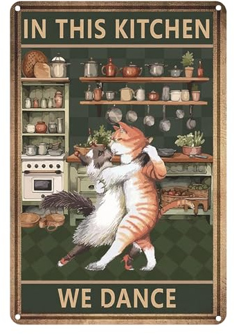 Gxdamxz Bilder Küche, Wandbild Küchenbilder, Katze Küchenbild Bild Poster Ungerahmt, 20x30cm