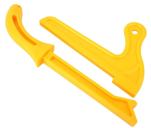 ZJchao Accesorios de Sierra de Mesa, 2 Piezas de Plástico Amarillo 2 en 1 Sierra de Madera Push Push Bloque Pugar Herramientas de Carpintería Herramienta de Carpintería de