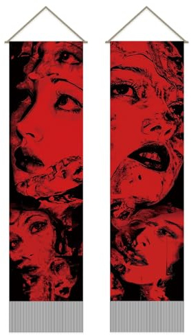 SUPERDANT Wandteppich Abstrakter Frauen Gesicht Wandbehang 2 Lang Wandteppiche Mit Fransen Tapestry Für Wohnzimmer Schlafzimmer Wohnkultur 130x33cm Dekoration