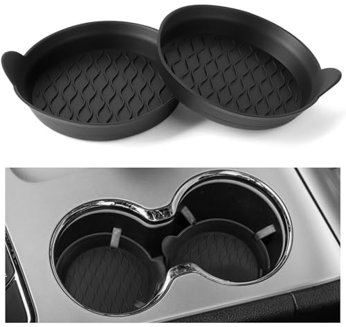 URAQT Car Cup Holder Coaster 2 Pcs, 3.5 Inch Universal Removable Vehicle Car Cup Holder Insert, Waterproof Non-Slip Sift-Proof Spill Holder, Cars Interior Accessories for Cars, SUV, Truck