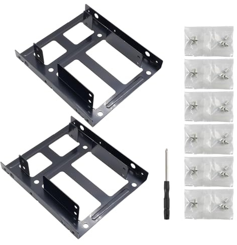 2 Soportes De Montaje Para Ssd De 2,5 A 3,5 Para 2 Unidades, Adaptadores De Disco Duro Metálicos Para Pc De Escritorio, Soportes De Montaje Para Hdd/Ssd Con Tornillos Y Destornillador Para Carcasas