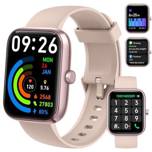Smart Watch für Herren und Damen, mit Bluetooth, Anruf, Alexa Built-in, WhatsApp, Benachrichtigungen, Fitness-Tracker mit Herzrate/SpO2/Sleep/Pedometer, 4,6 cm (1,83 Zoll), DIY-Zifferblatt, 100+