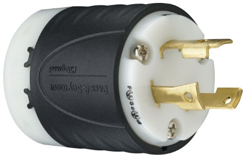 Legrand Pass & Seymour L630PCCV3 Turnlok Industrial Spec Grade Locking Plug, 30 Amp 250V, NEMA L6-30P, Black/White (1 Count)