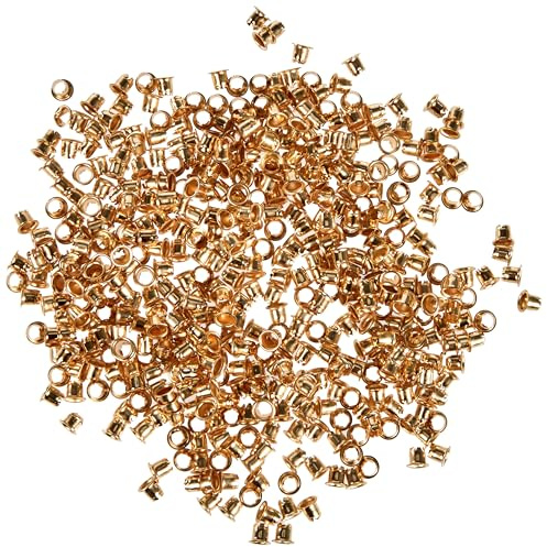 Rexel Natural Brass Finish Eyelets, For up to 30 Sheets, 4.7 mm Diameter and 5.5 mm Length, Use with Hole Punch and Eyelet Pliers, Copper Plated, Pack of 500, 20320052