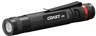 Coast 19384 1XAAA Black Aluminium 54 LUMENS MAX Beam Inspection Pen Torch (Clam Pack)
