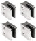 PRIOstahl Glashalter 4 Stück Glasklemmen Set Edelstahl Abstandhalter Klemmhalter V2A 45 X 45 x 26 mm für Ø 42,4 mm Glas 8,76mm Glasklemmhalter Glasplattenhalter für Geländer Treppengeländer Balkon A2