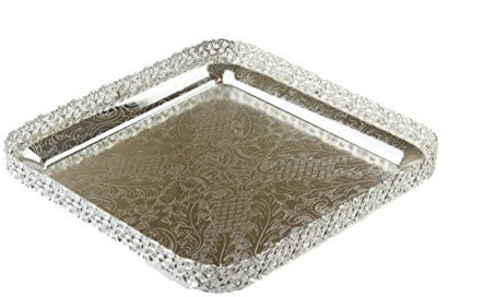 Sovereign Square Plated Tray 23x23x3cm Decorative Tray (Silver)