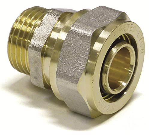 H2O-Flex® 16er Schraubfitting - Übergang mit 3/4 Aussengewinde für Klemmringverschraubung für Aluverbundrohr und Mehrschichtverbundrohr DVGW