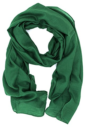 DOLCE ABBRACCIO by RiemTEX WILD CAT Damen Schal Halstuch Tuch aus Chiffon für Frühling Sommer Ganzjährig (Waldgrün)