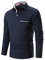 STTLZMC Mens Long Sleeve Polo Shirts Plaid Collar Basic Casual T-Shirt #11 Blue XL