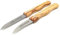 H. Herder 2 Solingen Küchenmesser/Schälmesser 17,5/15,8cm Spezialstahl rostfrei Olive Solinger SET
