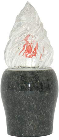 legendURN Grablaterne mit Flamme schwarz | Diese Laterne Wird aus Granit gefertigt und hat eine selbstleuchtende Flamme. Grö