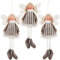 Logbuch-Verlag 3 Engel Stoff Anhänger Weihnachten beige grau Natur 16 cm Schutzengel kleines Geschenk Weihnachtsbaumschmuck
