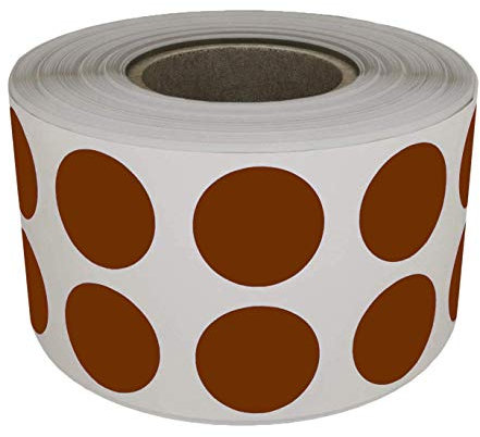 Royal Green Sticker Braun 13 mm runde Aufkleber - 0,5 Zoll Klebepunkte im 1080 Pack