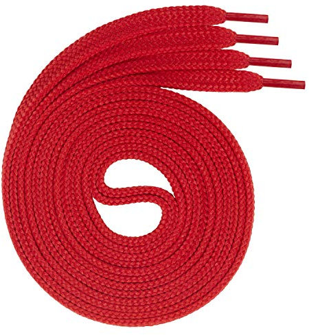 Swissly 1Paar Flache Schnürsenkel für Sneaker und Sportschuhe - sehr reißfest - ca. 7,0 mm breit aus 100% Polyester, Farbe: red Länge: 110cm