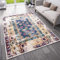 VIMODA Teppich Vintage Orient Wohnzimmer Kurzflor Blau Terra Creme, Maße:120x170 cm